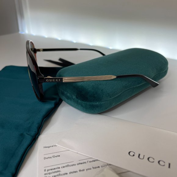 NEW GUCCI GG0829SA SUNGLASSES Havana Aviator Tortoise Gucci - Picture 5 of 7